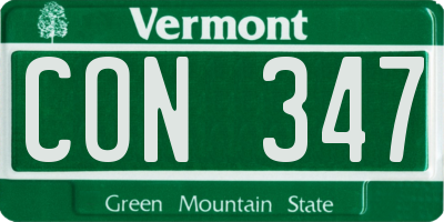 VT license plate CON347