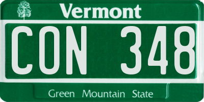 VT license plate CON348
