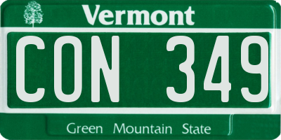 VT license plate CON349