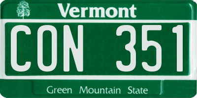 VT license plate CON351