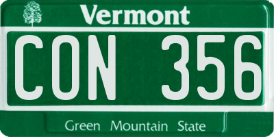 VT license plate CON356