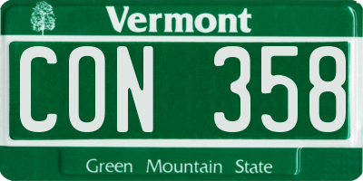 VT license plate CON358