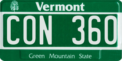 VT license plate CON360