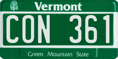 VT license plate CON361
