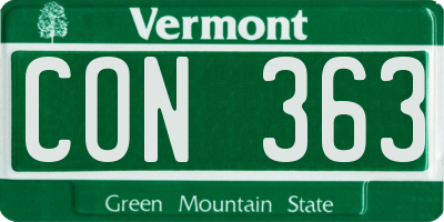 VT license plate CON363