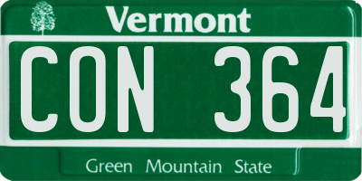 VT license plate CON364