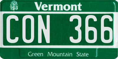 VT license plate CON366