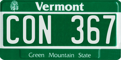VT license plate CON367