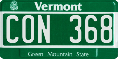 VT license plate CON368