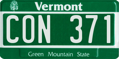 VT license plate CON371