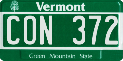 VT license plate CON372