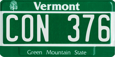 VT license plate CON376