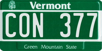 VT license plate CON377