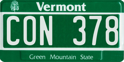 VT license plate CON378
