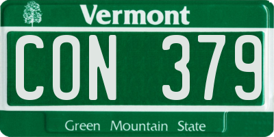 VT license plate CON379