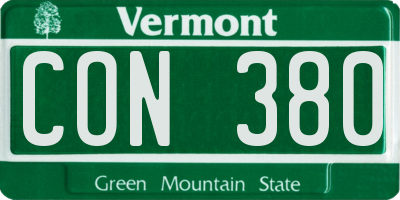 VT license plate CON380