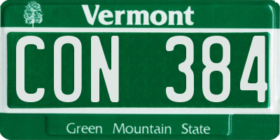 VT license plate CON384