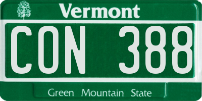 VT license plate CON388
