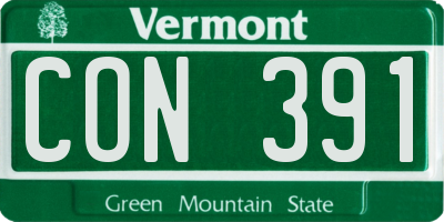 VT license plate CON391