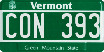 VT license plate CON393