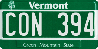 VT license plate CON394