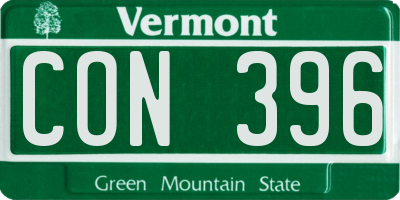 VT license plate CON396