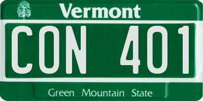 VT license plate CON401