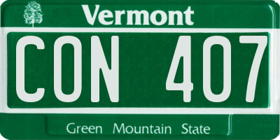 VT license plate CON407