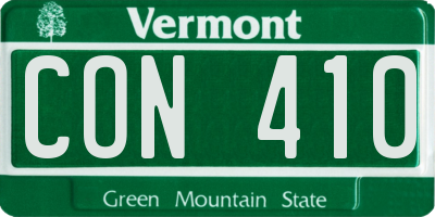 VT license plate CON410