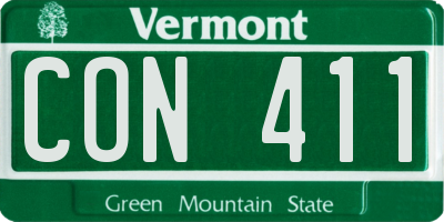 VT license plate CON411
