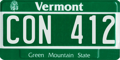 VT license plate CON412