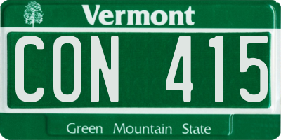 VT license plate CON415