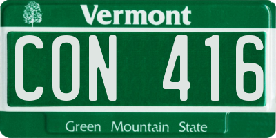 VT license plate CON416