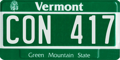 VT license plate CON417