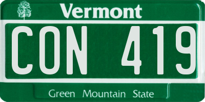 VT license plate CON419