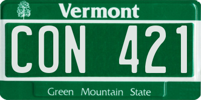 VT license plate CON421