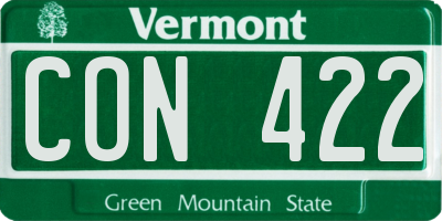 VT license plate CON422