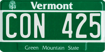 VT license plate CON425