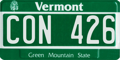 VT license plate CON426