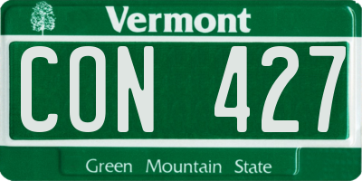 VT license plate CON427