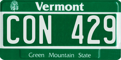 VT license plate CON429