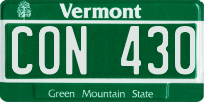VT license plate CON430