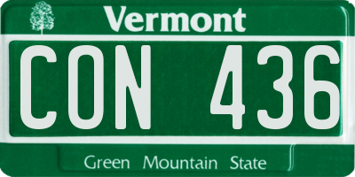 VT license plate CON436