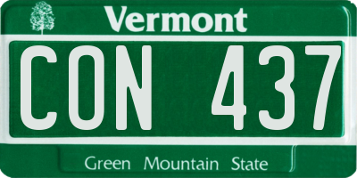 VT license plate CON437