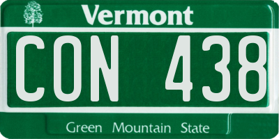 VT license plate CON438