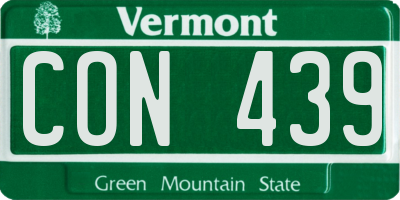 VT license plate CON439