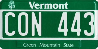 VT license plate CON443