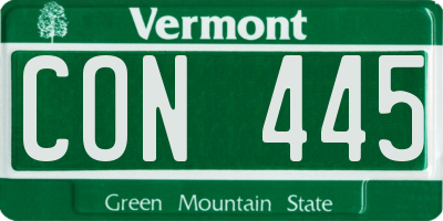VT license plate CON445