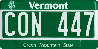 VT license plate CON447