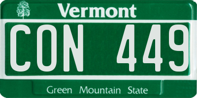 VT license plate CON449